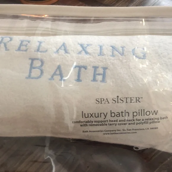 Spa Sister Relaxing Waffle Weave Embroidered Bath Pillow Relaxing Bath - Picture 3 of 7